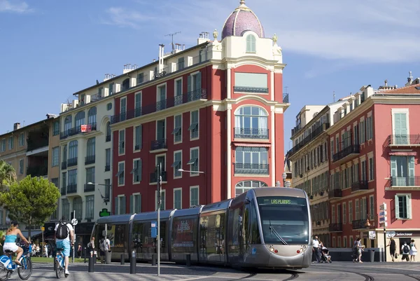 Tramvaj v městě Nice — Stock fotografie