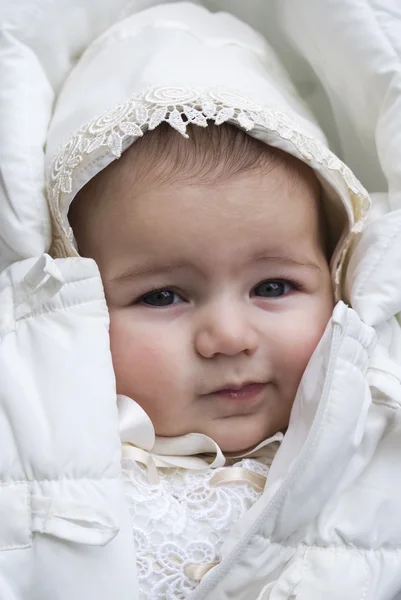 Seis meses de idade bebê menina retrato — Fotografia de Stock