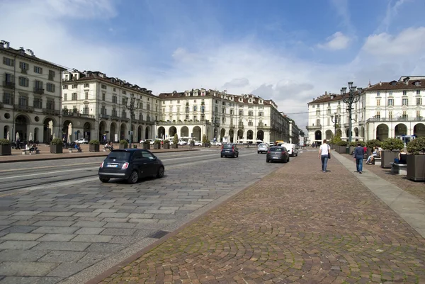 Centralny plac w Turynie, Włochy — Zdjęcie stockowe