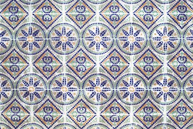 Portekizce azulejos, eski arka plan döşenir.