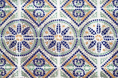 Portekizce azulejos, eski arka plan döşenir.