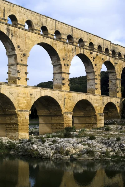 Římský akvadukt v pont du gard, Francie — Stock fotografie