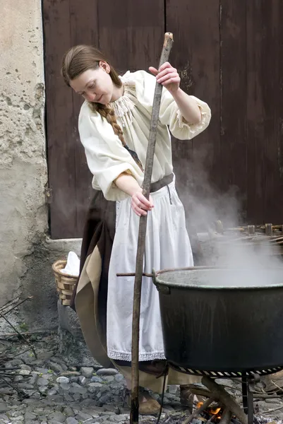 Uczestnik średniowiecznych przebierańców — Zdjęcie stockowe