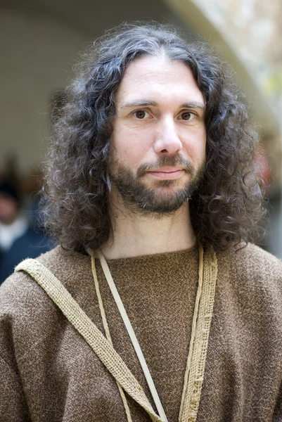 Participante da festa do traje medieval — Fotografia de Stock