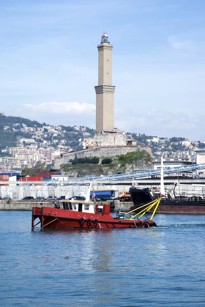 Der alte Leuchtturm von Genua — Stockfoto