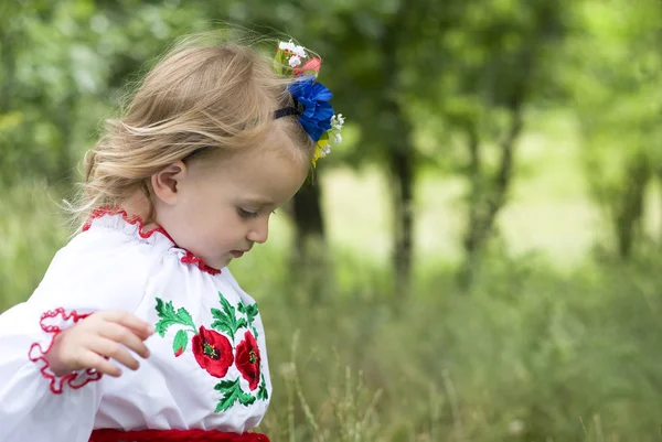 Malá holčička v ukrajinské kroji — Stock fotografie