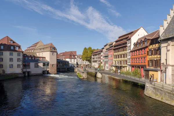Strasbourg Prancis Oktober 2021 Pemandangan Seberang Kanal Sampai Setengah Rumah — Stok Foto