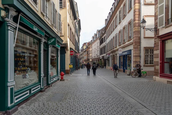 Straatsburg Frankrijk Oktober 2021 Zicht Langs Voetgangersstraat Van Het Historische — Stockfoto