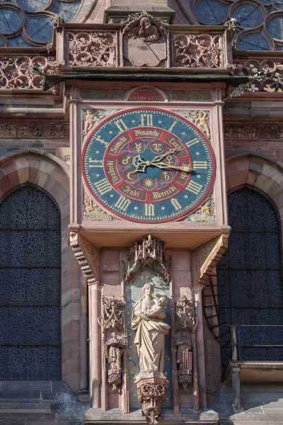 Astronomische Klok Aan Buitenkant Van Notre Dame Kathedraal Straatsburg Elzas — Stockfoto