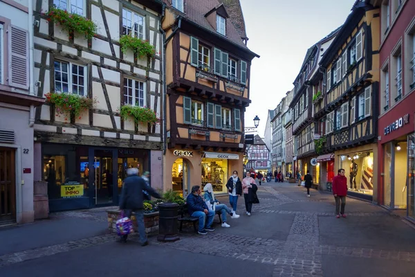 Colmar Francia Ottobre 2021 Veduta Lungo Strada Pedonale Nel Centro — Foto Stock