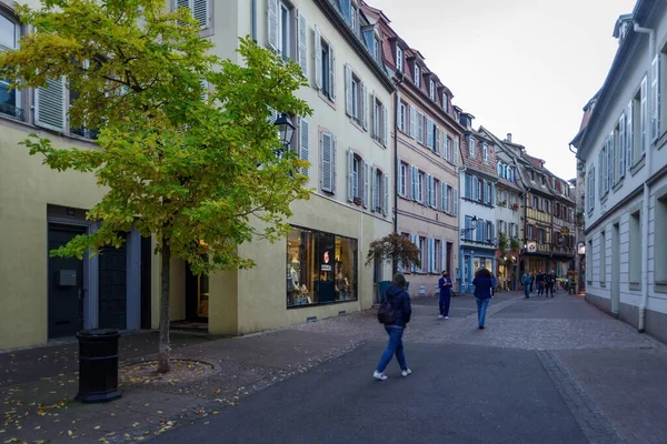 Colmar Francia Ottobre 2021 Veduta Lungo Strada Pedonale Nel Centro — Foto Stock