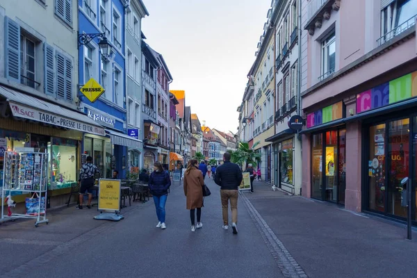 Colmar Francia Ottobre 2021 Veduta Lungo Strada Pedonale Nel Centro — Foto Stock