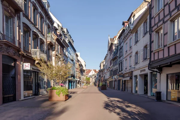 Colmar Frankrijk Oktober 2021 Zicht Langs Voetgangersstraat Het Historische Centrum — Stockfoto