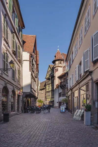 Colmar Francia Ottobre 2021 Veduta Lungo Strada Pedonale Nel Centro — Foto Stock