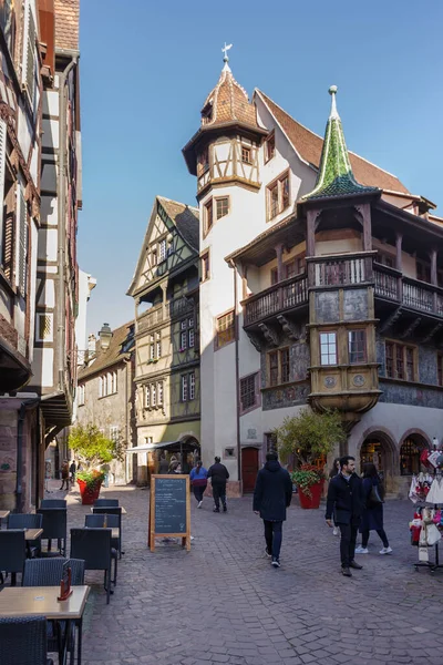 Colmar Frankreich Oktober 2021 Blick Entlang Der Fußgängerzone Historischen Zentrum — Stockfoto