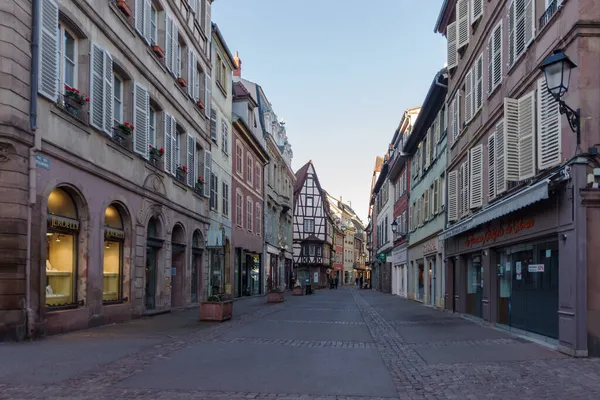 Colmar Frankrijk Oktober 2021 Zicht Langs Voetgangersstraat Het Historische Centrum — Stockfoto