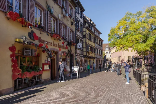 Colmar Francia Octubre 2021 Vista Largo Calle Peatonal Centro Histórico — Foto de Stock