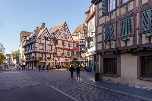 Colmar Francia Ottobre 2021 Veduta Lungo Strada Pedonale Nel Centro — Foto Stock