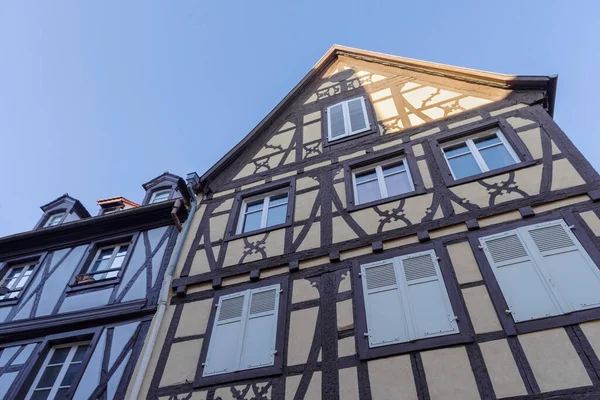 Façades Traditionnelles Maisons Historiques Dans Vieille Ville Colmar Nord Est — Photo