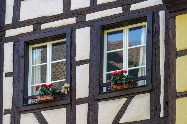 Façade Maison Traditionnelle Alsacienne Colombages Dans Quartier Touristique Petite Venise — Photo