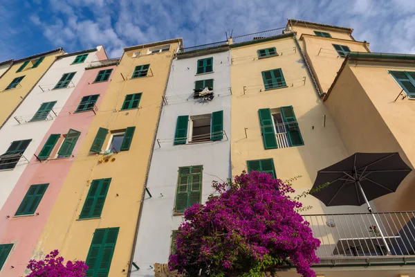 Coloridas Fachadas Casas Centro Histórico Porto Venere Región Liguria Italia —  Fotos de Stock