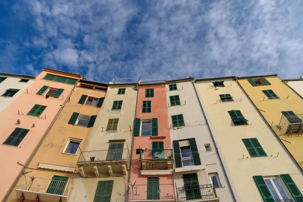Bunte Häuserfassaden Historischen Zentrum Von Porto Venere Ligurien — Stockfoto