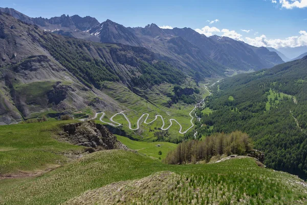 Winding Road Col Larche Maddalena Pass Stura Demonte Valley Piedmont — Fotografia de Stock