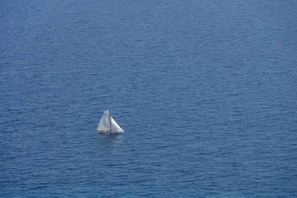 Sailboat Old Style Mediterranean Sea High Angle View — Stock Photo, Image