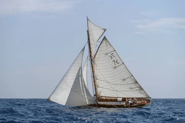 Imperia Italien September 2021 Segelyacht Alten Stil Während Der Regatta — Stockfoto