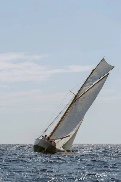 Imperia Italia Septiembre 2021 Velero Estilo Antiguo Durante Regata Golfo — Foto de Stock