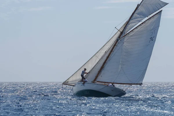 Imperia Italia Septiembre 2021 Velero Estilo Antiguo Durante Regata Golfo — Foto de Stock