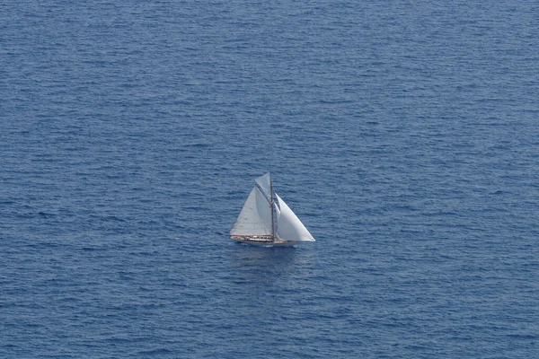 Velero Viejo Estilo Mar Mediterráneo Vista Ángulo Alto — Foto de Stock