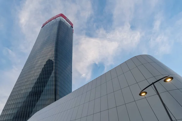 Milão Itália Janeiro 2022 Skyscraper Generali Tower Storto Twisted One — Fotografia de Stock