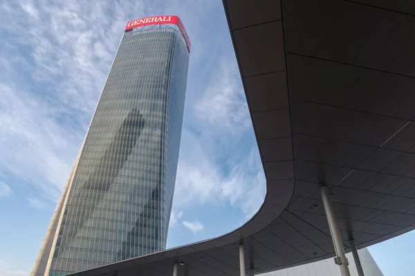 Milan Itálie Ledna 2022 Centrála Generali Tower Storto Twisted One — Stock fotografie