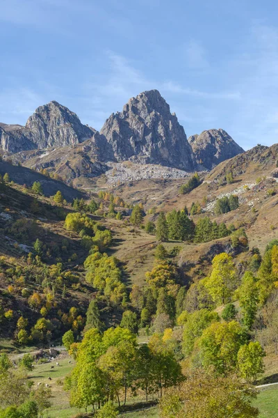 Paisagem Das Montanhas Grana Valley Região Piemonte Província Cuneo Norte — Fotografia de Stock