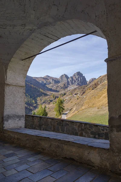 Ancient Arcades Passageway Oin Saint Magnus Cuneo Sanctuary Castelmagno Piedmont — Photo