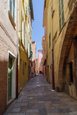 Street view in Villefranche old town, is a small seaside city on French Riviera