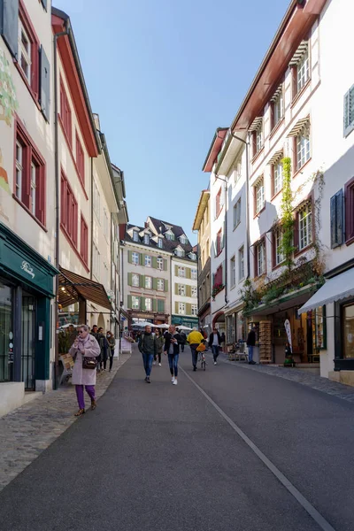 Basel Switzerland October 2021 View Street Center Old Town Basel — Foto Stock