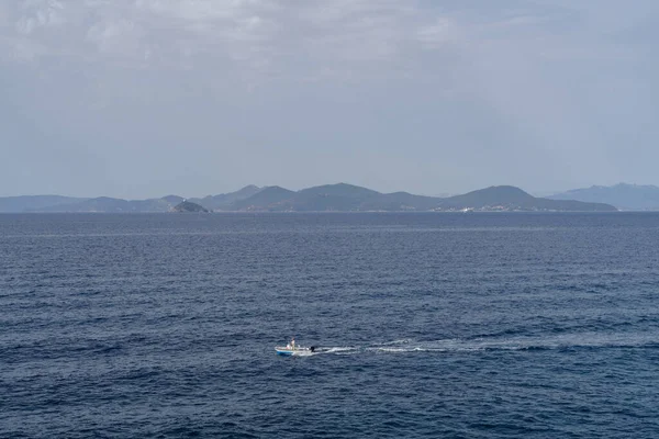 View Sea Island Elba Bovio Square Piombino Town — Stok fotoğraf