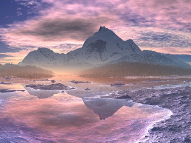 karlı dağ sunrise