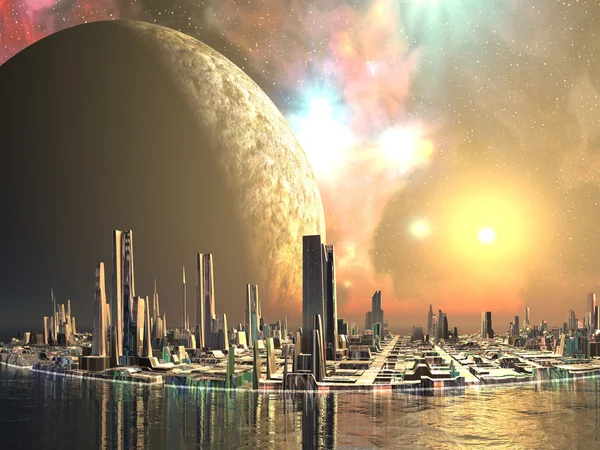 Utopia Islands - Cities of the Future — Stock Photo, Image