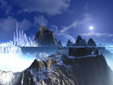 Mountain Top Futuristic Alien City