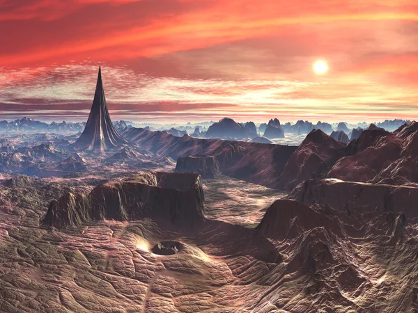 Star Temple y Vortex Chasm en Alien Desert World — Foto de Stock