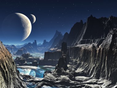 Moonlit uzaylı Vadisi Kanyonu