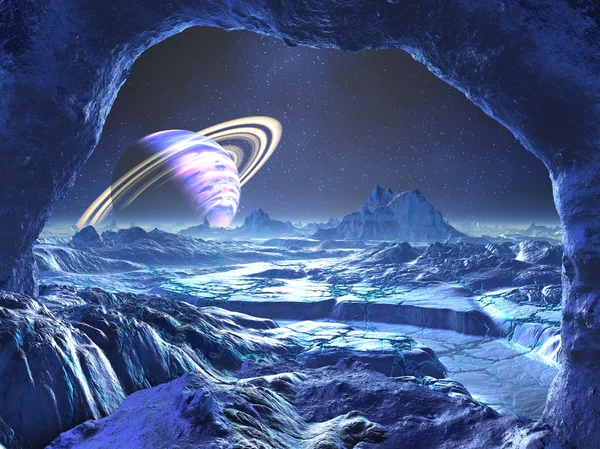 Monde extraterrestre bleu électrique — Photo