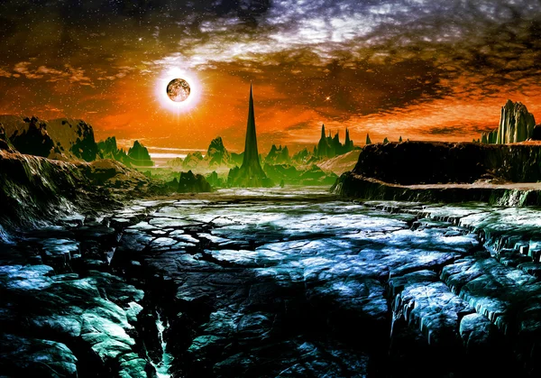 Ruins of Alien City on Faraway Planet — Stock Photo, Image