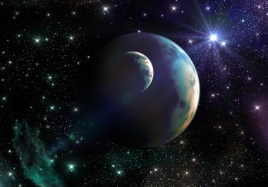 Dünya benzeri gezegenlerin uzayda yıldız ve Bulutsusu