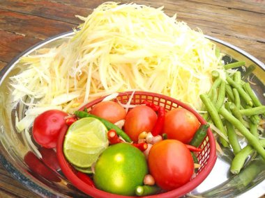 Thai papaya salad with Fermented Fish (Som Tum Slatternly )