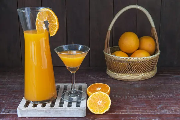 Orange juice and fruits — Stock Photo, Image