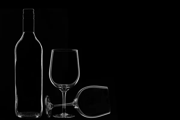 Bottle and Glasses — Stock Photo, Image
